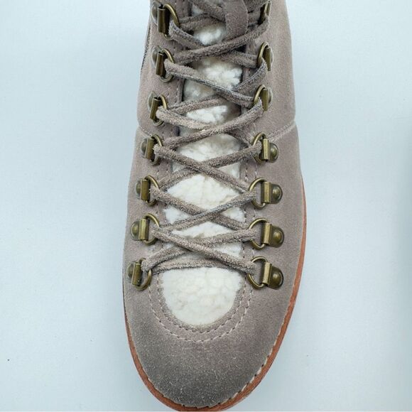 Jeffrey Campbell Culvert suede winter warm fur lace up boots block heel womans 8 - Picture 10 of 10